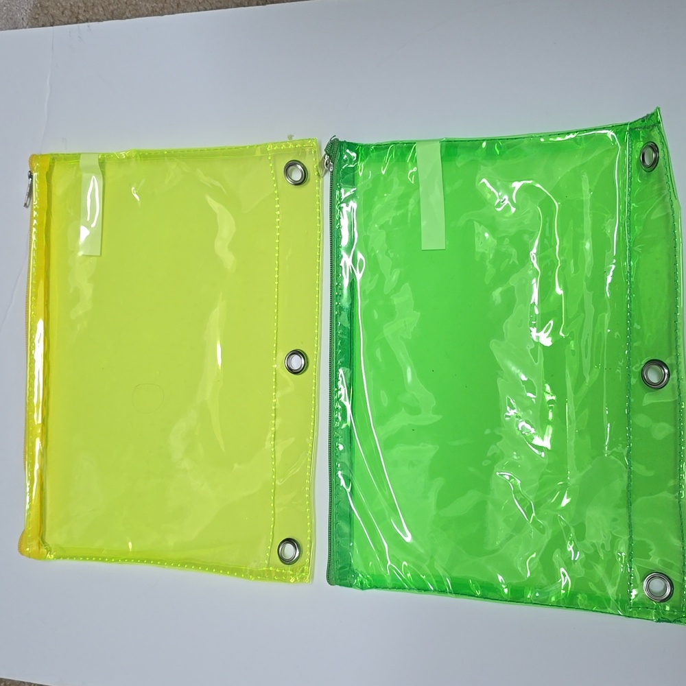 Green and Yellow Transparent Pouches